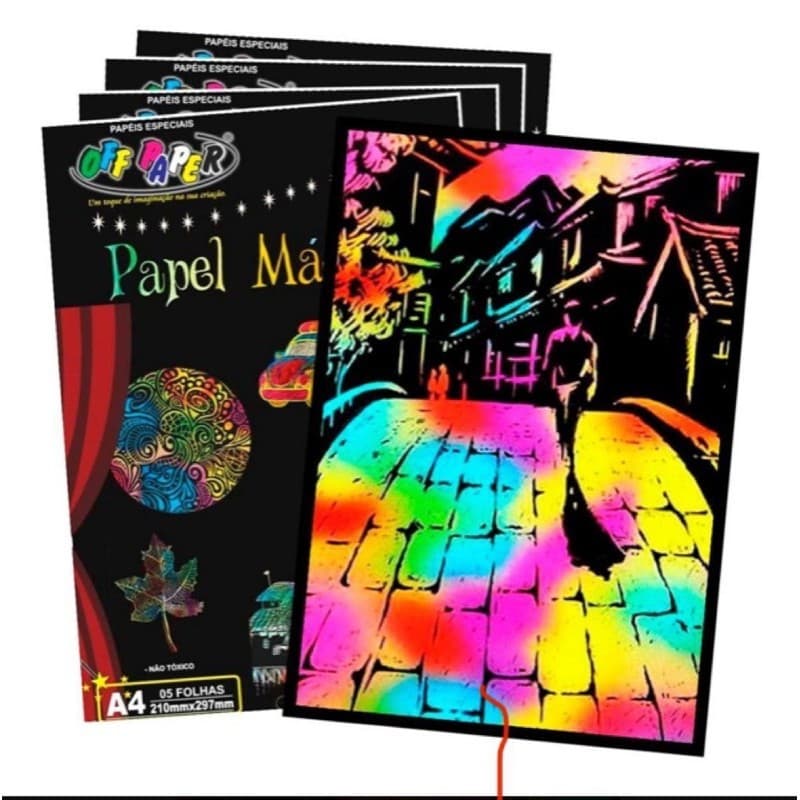 Papel Mágico colorido 1 à 5 folhas A4 Papéis especiais OffPaper