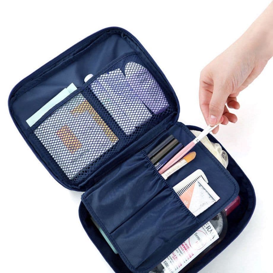 Necessaire box simples para maquiagem lavagem viajar