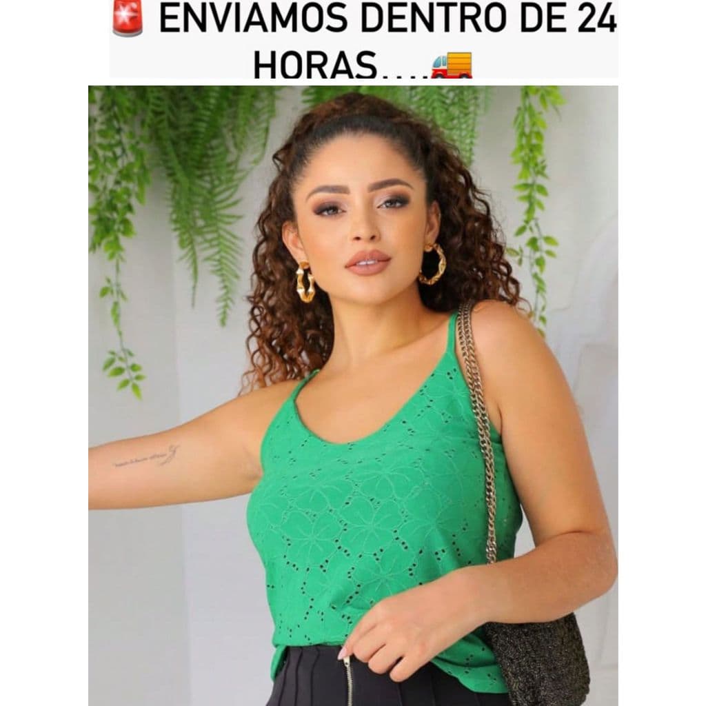 REGATA BLUSA FEMININA DE ALCINHA  LAISE DECOTE V