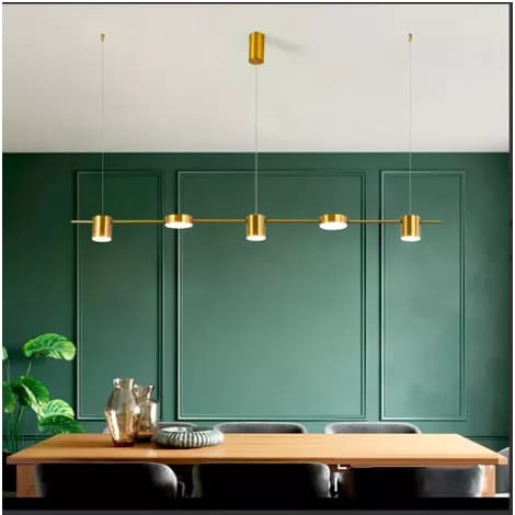 Lustre Moderno 5 head Luminária Minimalista Led Nórdico Sala Jantar Trilho 5 luminárias