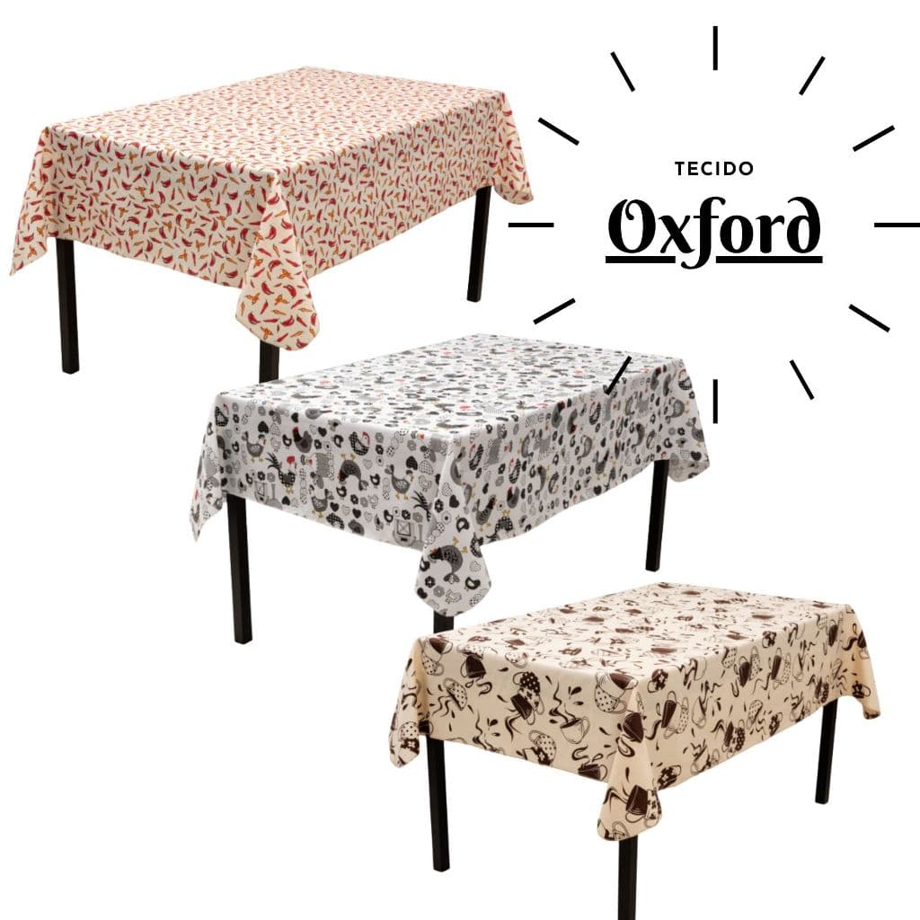 Toalha de Mesa Estampada Oxford 4 Lugares 6 lugares 8 lugares  Lindas Estampas