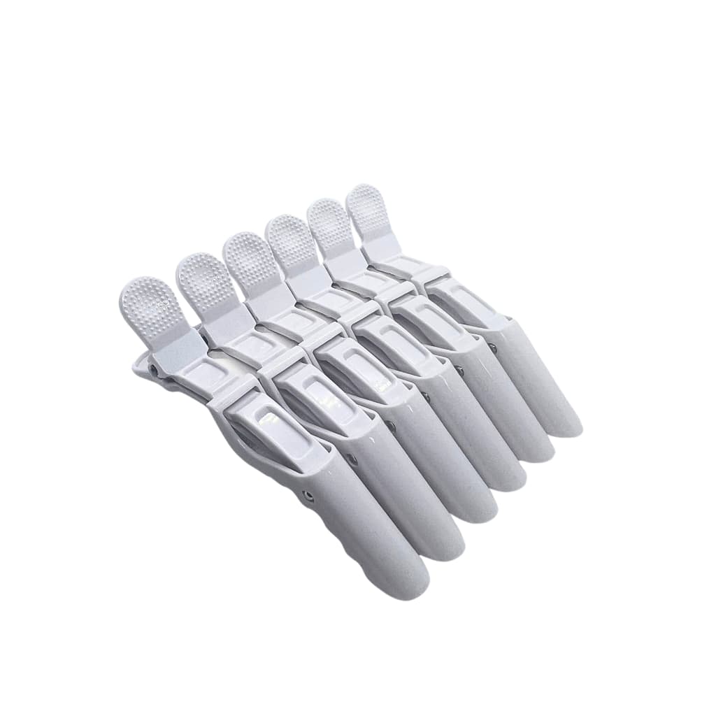 Kit Clips Crocodilo Para Cabelos Com 6 Unidades Cor Branco