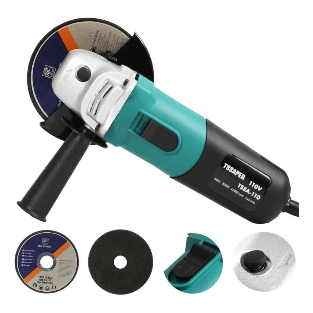 Esmerilhadeira Lixadeira Angular 820w 115mm 4.1/2 11000rpm Tssaper Voltagem 220V