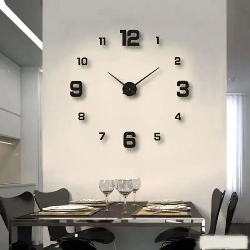 Relógio 3D adesivo luxuoso parede casa analógico silencioso