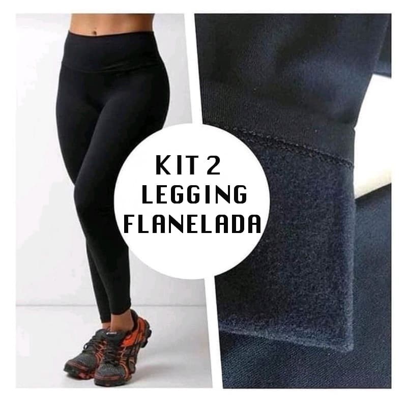 Kit 2 Leg Flanelada Peluciada Termica Feminina  Inverno Academia