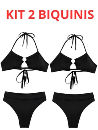 Kit 2 Biquini Hot Pant Argola Conjunto Sutian E Calcinha Cintura Alta Moda Praia  Assa Delta