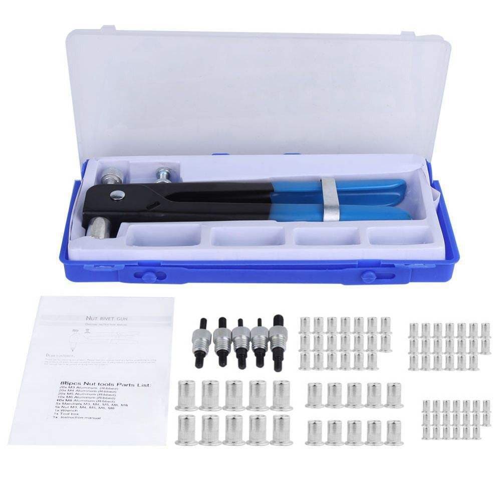 Rebitadeira Rosca Manual Rebitador M3 A M8 106 Pecas Rebites