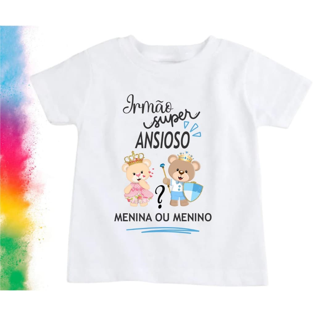 Camisa Irmão Super ansioso ursinhos príncipes menina ou menino TN7828
