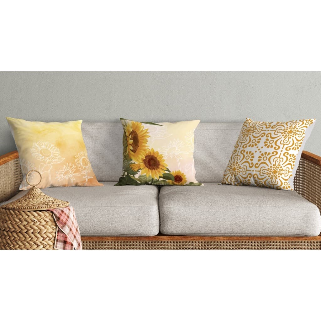 Kit Capa de Almofada 03 Peças Para Quarto Sala Decoração