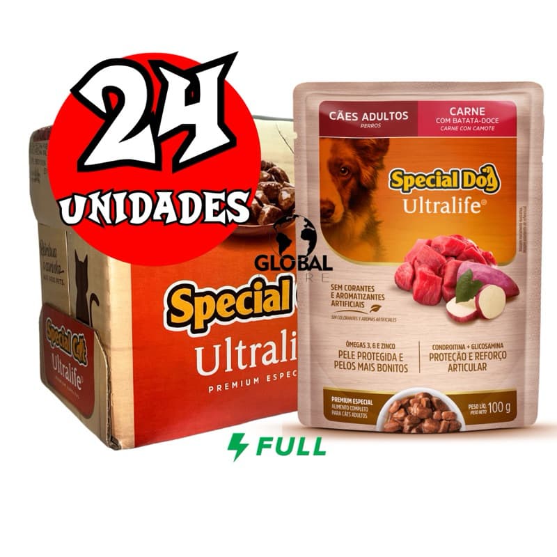 Sache Special Dog Ultralife alimento úmido para cachorro 24 unidades.