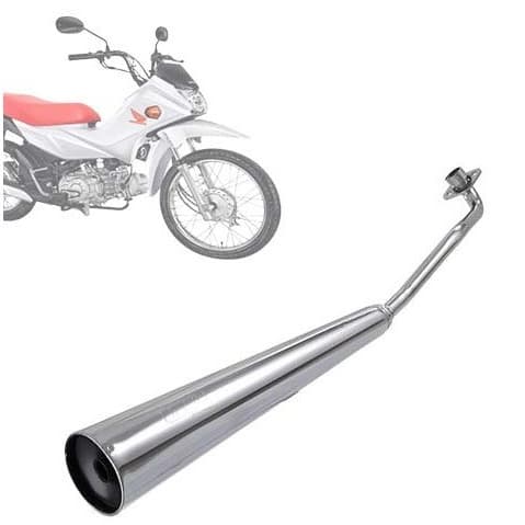Escapamento Cano Descarga Moto Modelo GpMini Cromado Biz 100 1998 1999 2000 2001 2002 2003 2004 2005