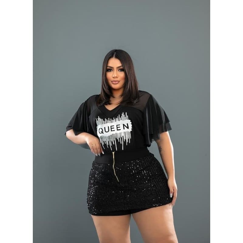 MODELO PLUS SIZE no conjunto ou avulso MODA FEMININA c/paetê REF 19 Queen