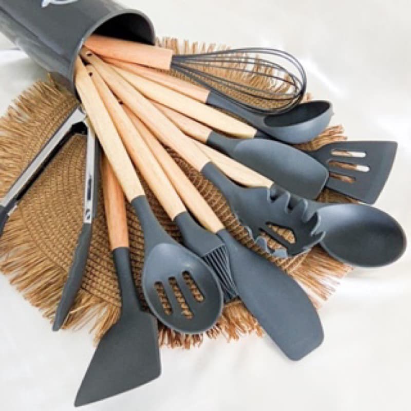 KIT de Utensílios Para Cozinha em Silicone 12 Peças