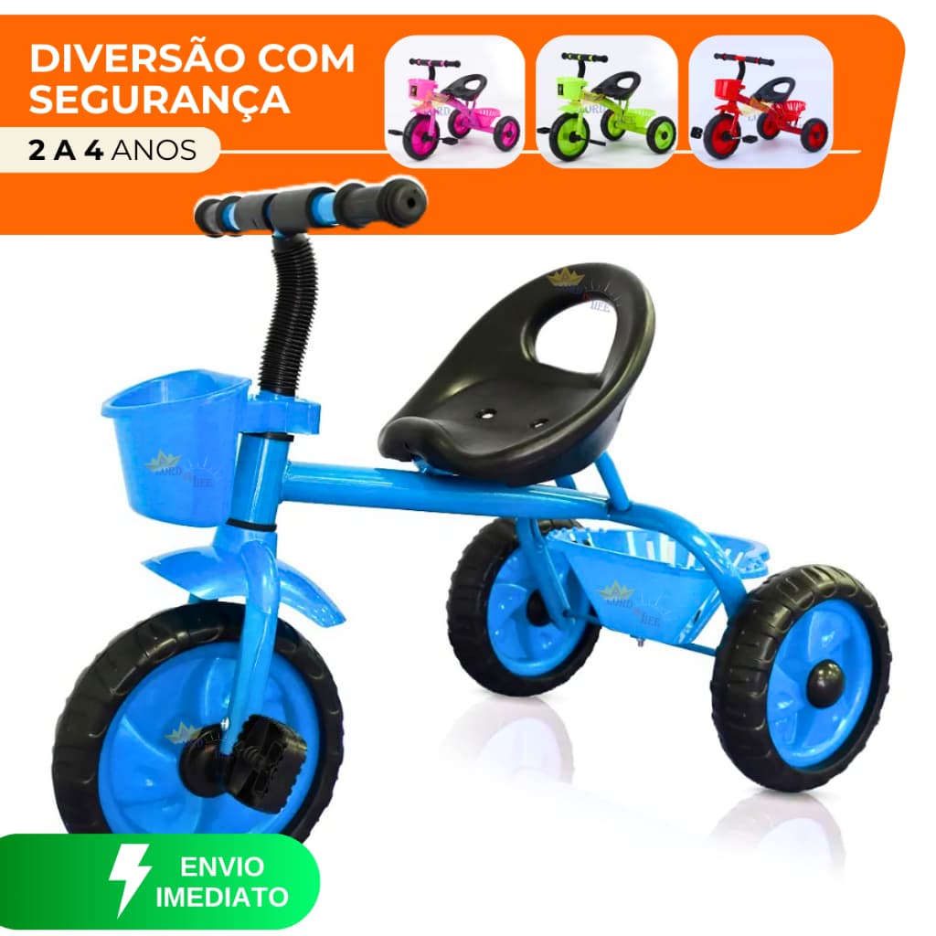 Triciclo Infantil Menino Motoca Infantil Menino Menina com Pedal 2 Em 1
