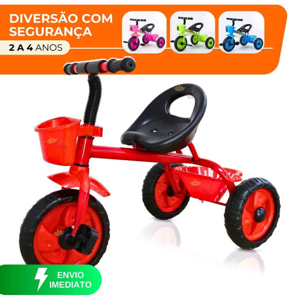 Triciclo Infantil Motoca Bicicleta Pedal E Cesto