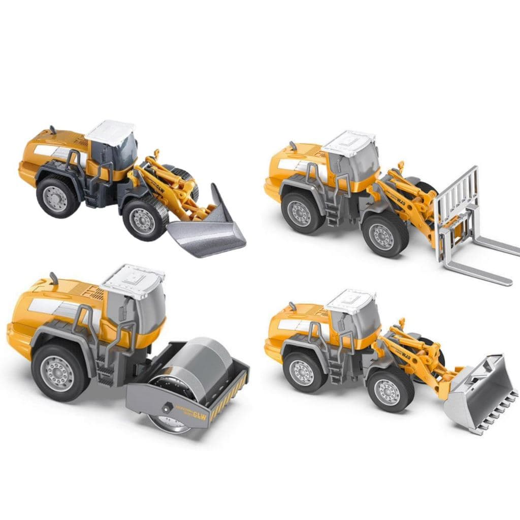 Miniatura Máquina De Construção Trator Empilhadeira Carregadeira Carrinho Metal E Plástico