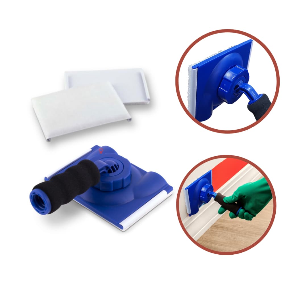 Conjunto kit Rolo Pad Recorte + Refil Para Acabamento Em Pinturas Pinceis Roma