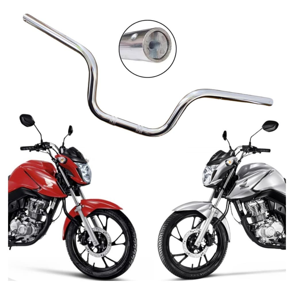 Guidão Cg Cargo Fan Titan 160 2023 Com Rosca Para Peso Cromado
