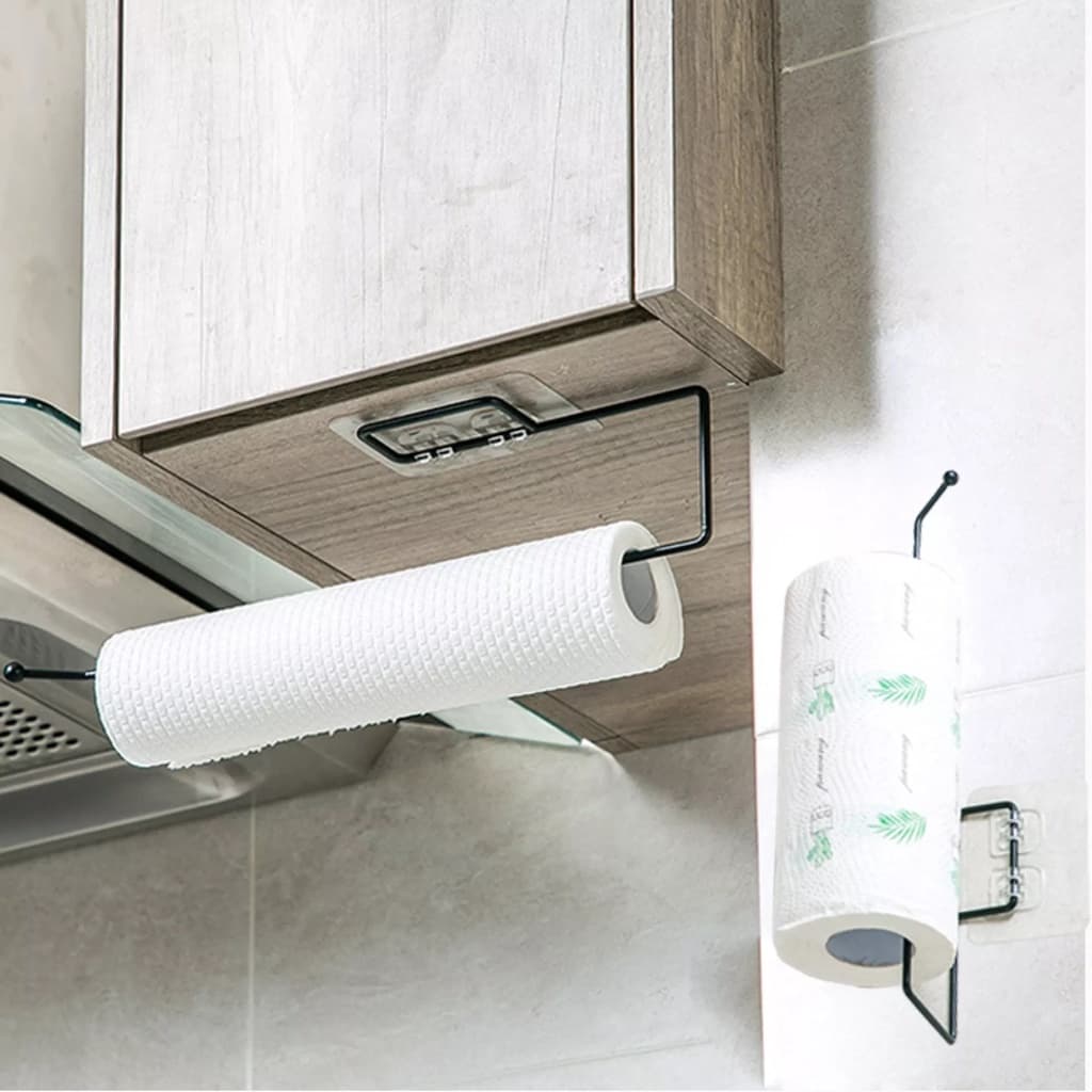 Suporte Adesivo para Papel Toalha Gancho Multiuso - Modelo EM9820, Prático e Fácil de Instalar Sem Furos Para Cozinha