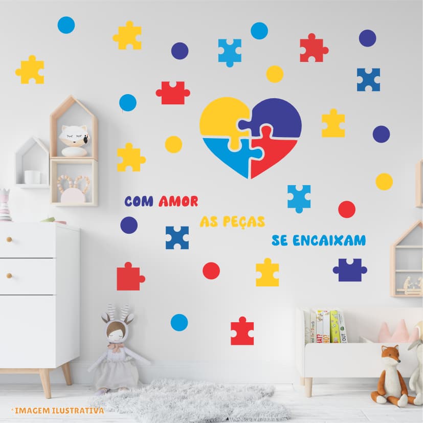 PAPEL DE PAREDE - RECORTE -  AUTISMO - QUEBRA CABEÇA