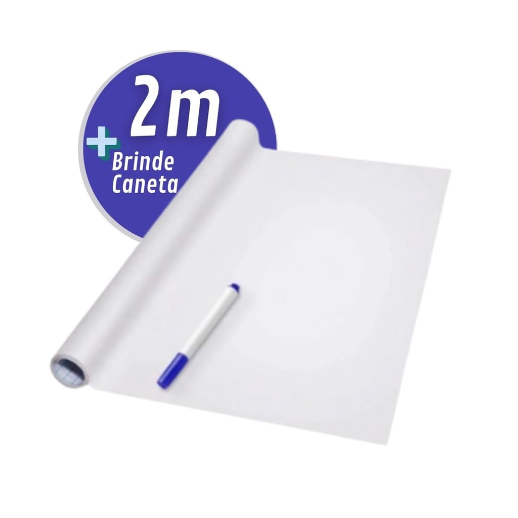Adesivo Branco Quadro Lousa Acompanha Caneta 2,00x0,45cm