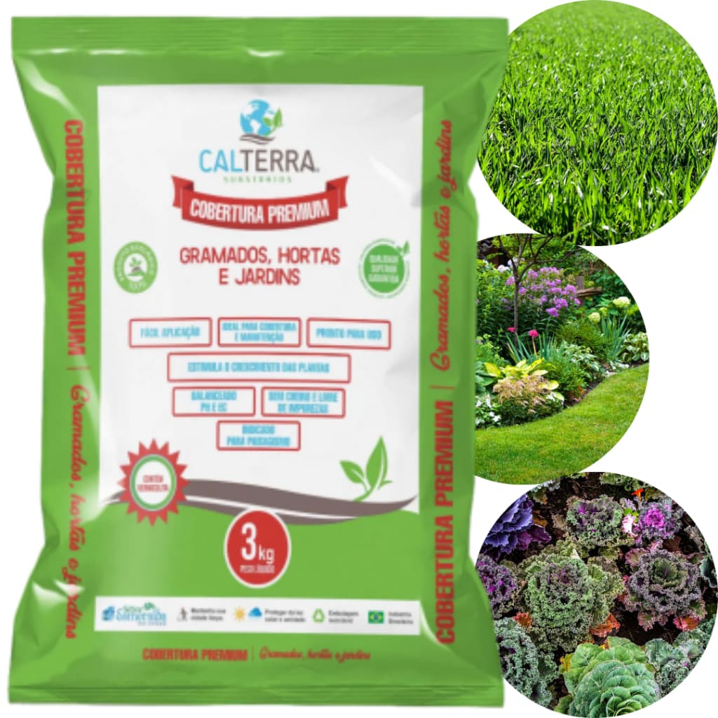Terra Adubada Vegetal 3Kg Cobertura Premium Calterra