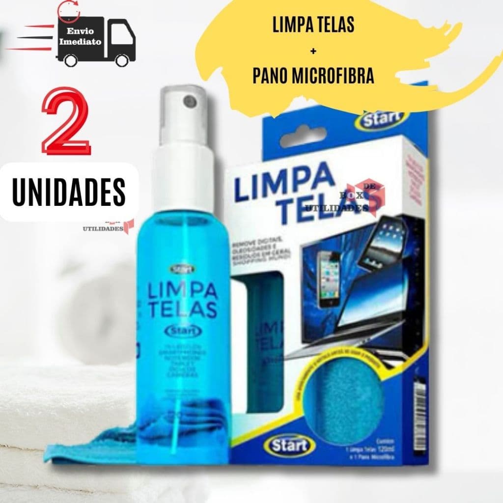 2 Kit Limpa Telas Start 120ml Com Pano Microfibra