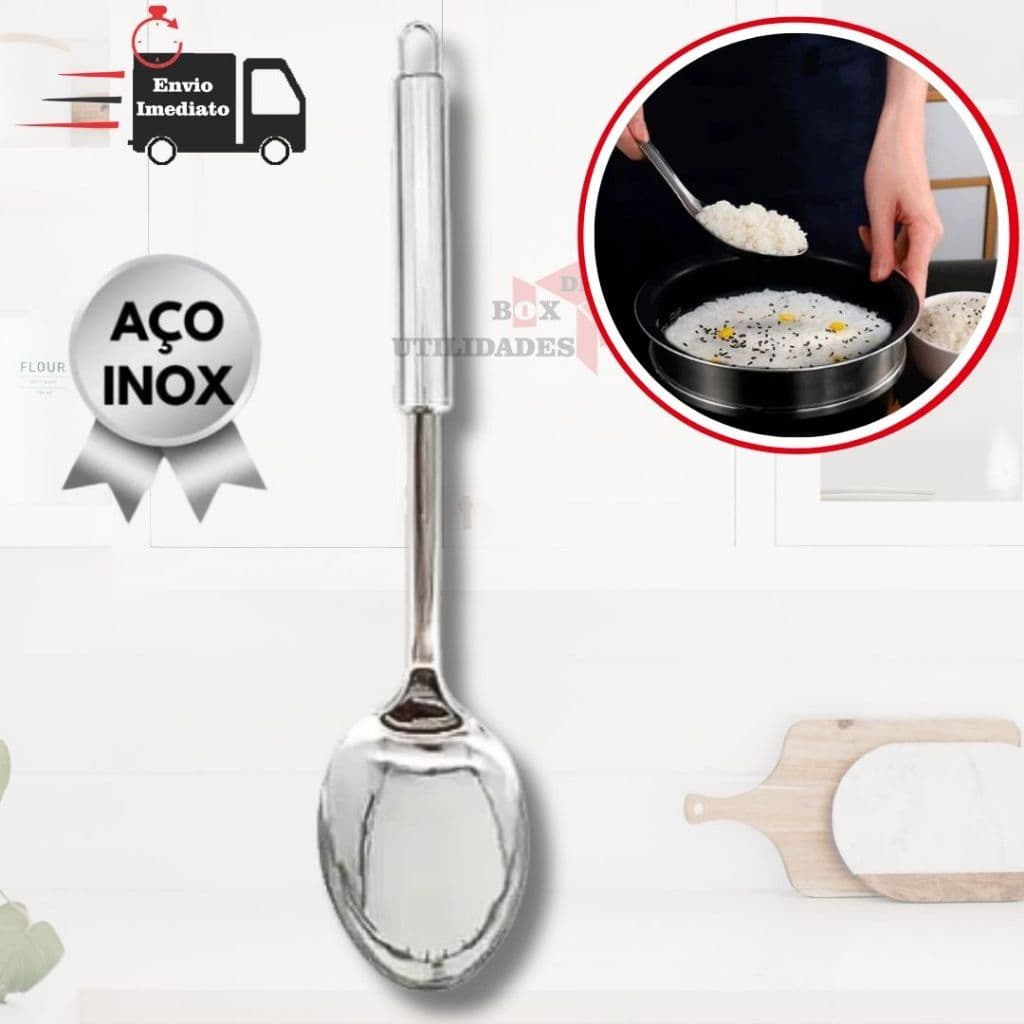Colher Para Arroz Utensilios Para Cozinha Aco Inox Grande