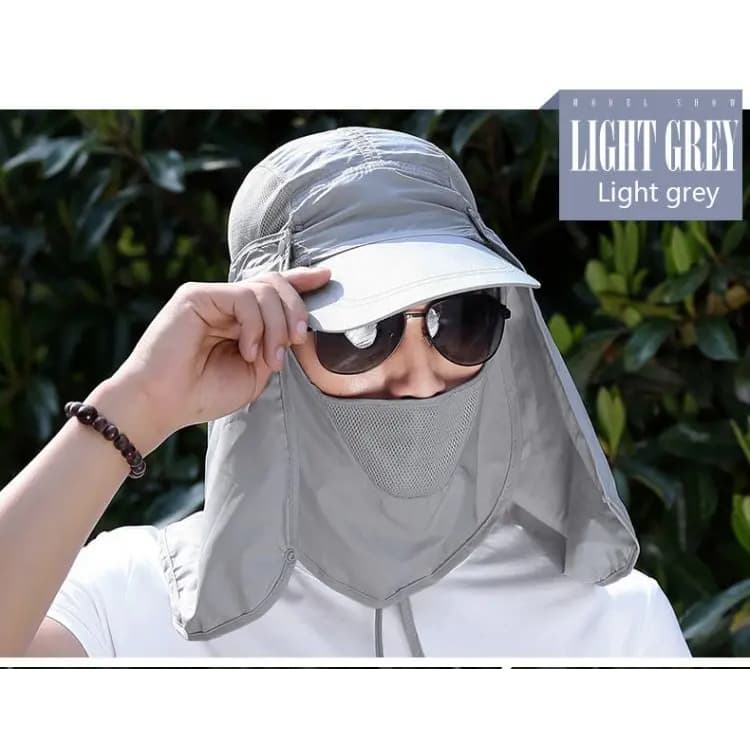 Chapéu de proteção solar, para esportes ao ar livre, com visor de rosto e pescoço e proteção uv