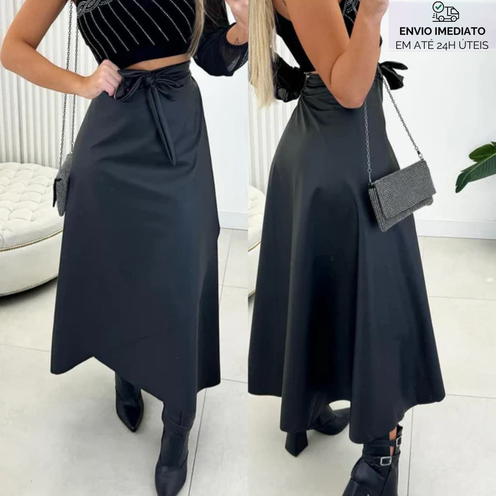 Saia Envelope Feminina Courino Longa