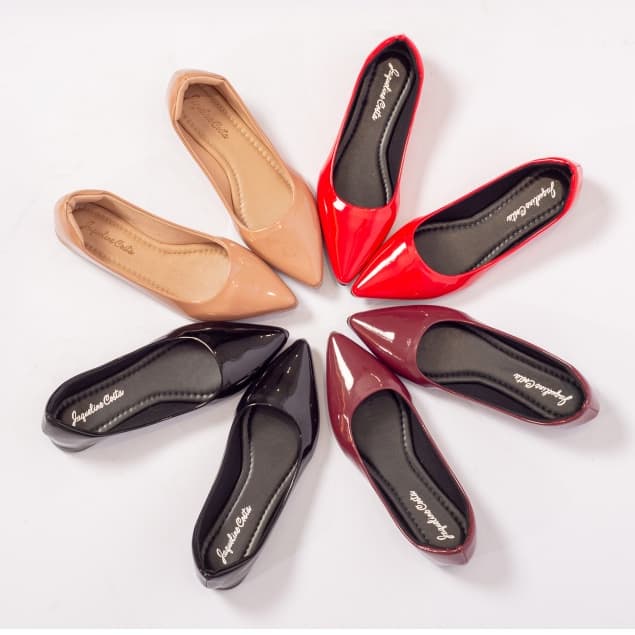 Sapatilha Feminina Verniz Bico Fino Casual Elegante Dia a Dia Formal Moda Hope Shoes Calçados