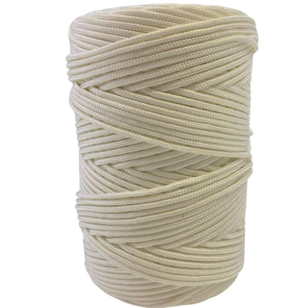 Corda de 2,5mm Branca 210 Metros Nylon Para Redes De Proteção 210