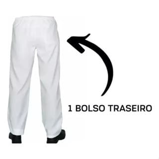 Calça Oxford Branca Uniforme Restaurante Cozinha Empresas PROMOÇÃO!!