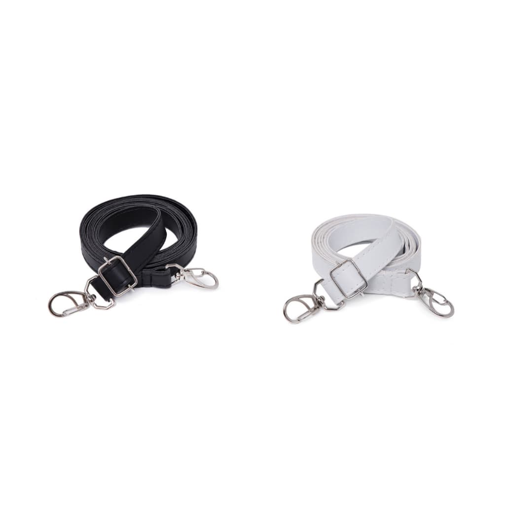 Kit 2 Alças para Bolsa Feminina Transversal Regulável Ferragem Prata Sintético