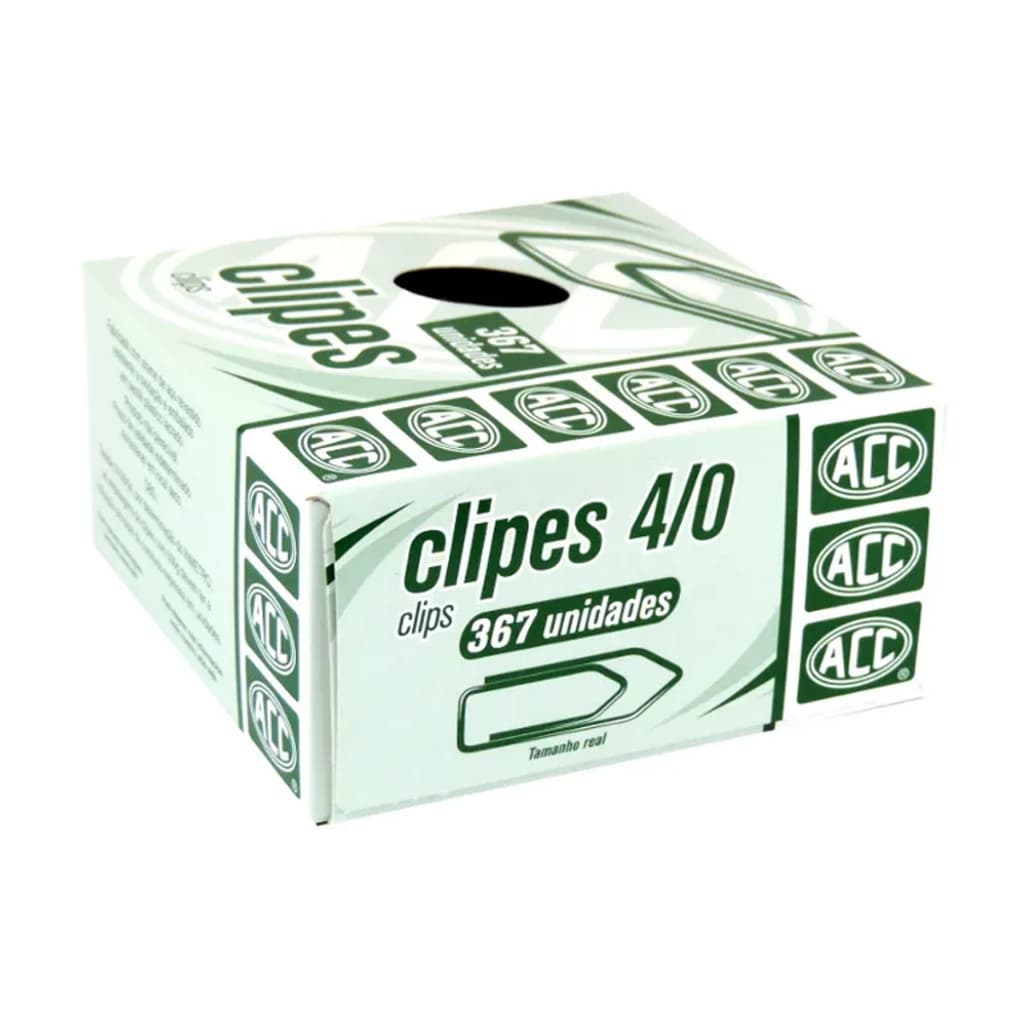 Clips De Papel 4/0 Com 367 Unidades Clipes Galvanizados - Acc