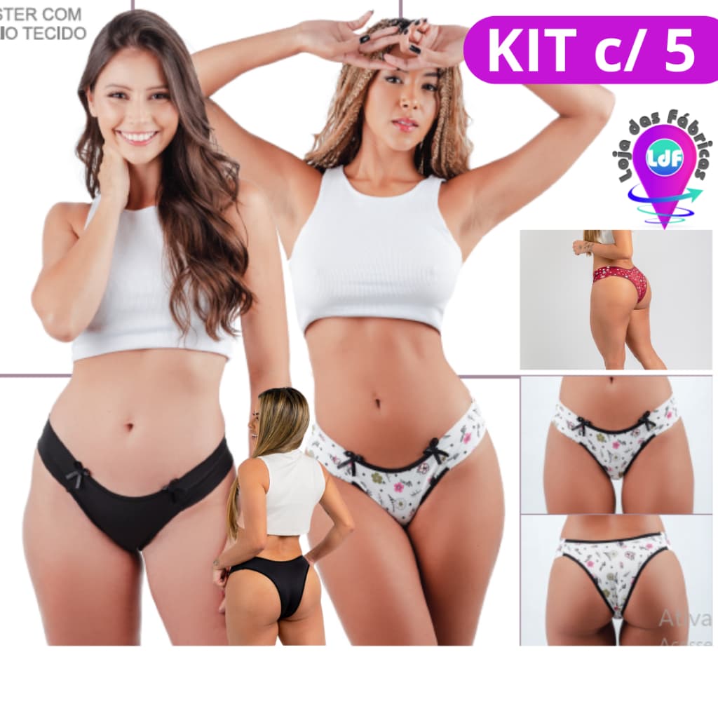 KIT 5 Calcinhas Conforto  ENVIO RAPIDO Direto Da Fábrica ref. 22