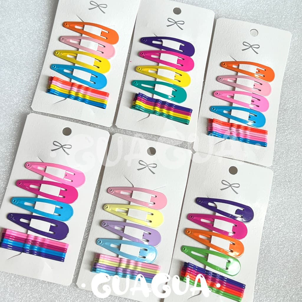 12kits 12 unidades Presilha Prendedor de Cabelo Tic Tac e Grampo Colorido Varias Cores atacado/ Acessorio de cabelo atacado