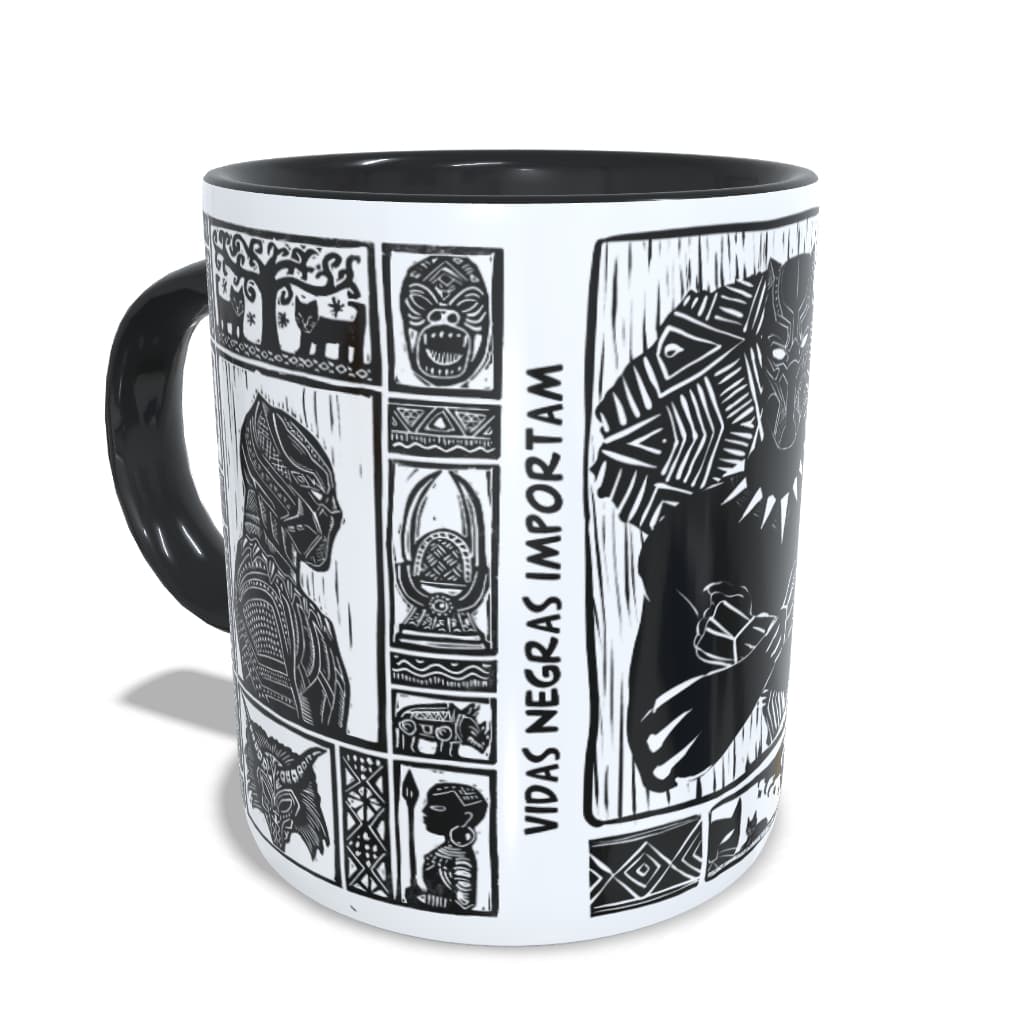 Caneca Personalizada Pantera Negra Vidas Negras Importam Caneca Customizada Heróis Caneca Presente