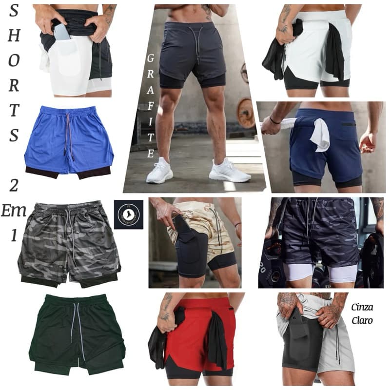 Short 2 em 1 Academia Corrida