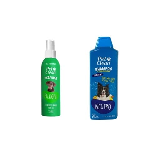 Kit Banho Para Cães e Gatos : Shampoo 700ml + Perfume 120ml