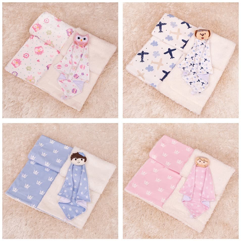 Kit Naninha com cobertor | Kit 2 peças | Naninha para bebê