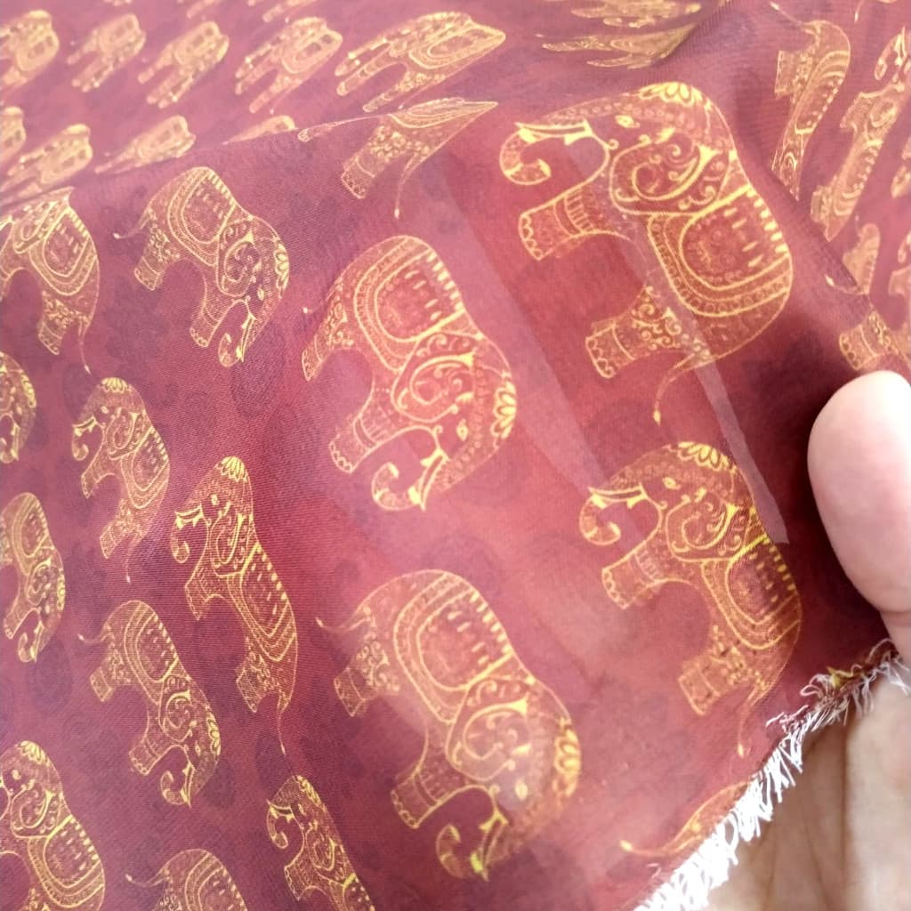 Tecido chiffon estampa étinica 1 metro