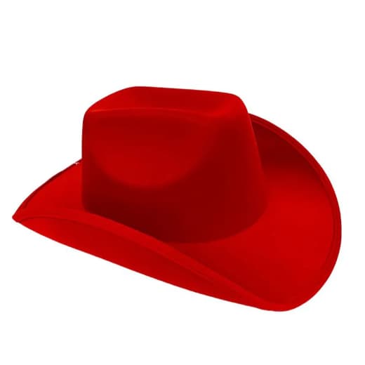 Chapéu de Cowboy Country Masculino e Feminino Vaqueiro Fantasia Festas Vermelho