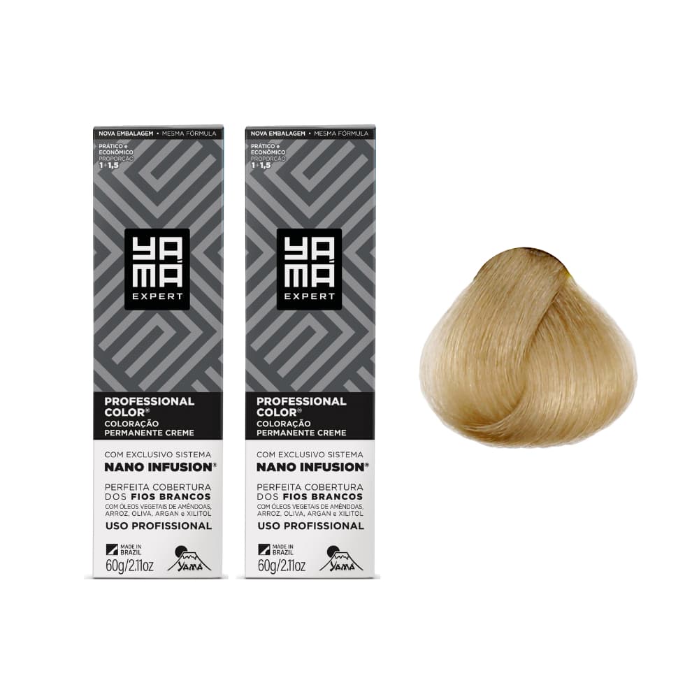 Kit C/2 Coloração Yama Nano Infusion 9.13 Louro Muito Claro Acinz Dourado
