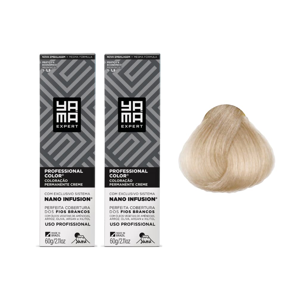 Kit C/2 Coloração Yama Nano Infusion 10.13 Louro Claríssimo Acin Dourado