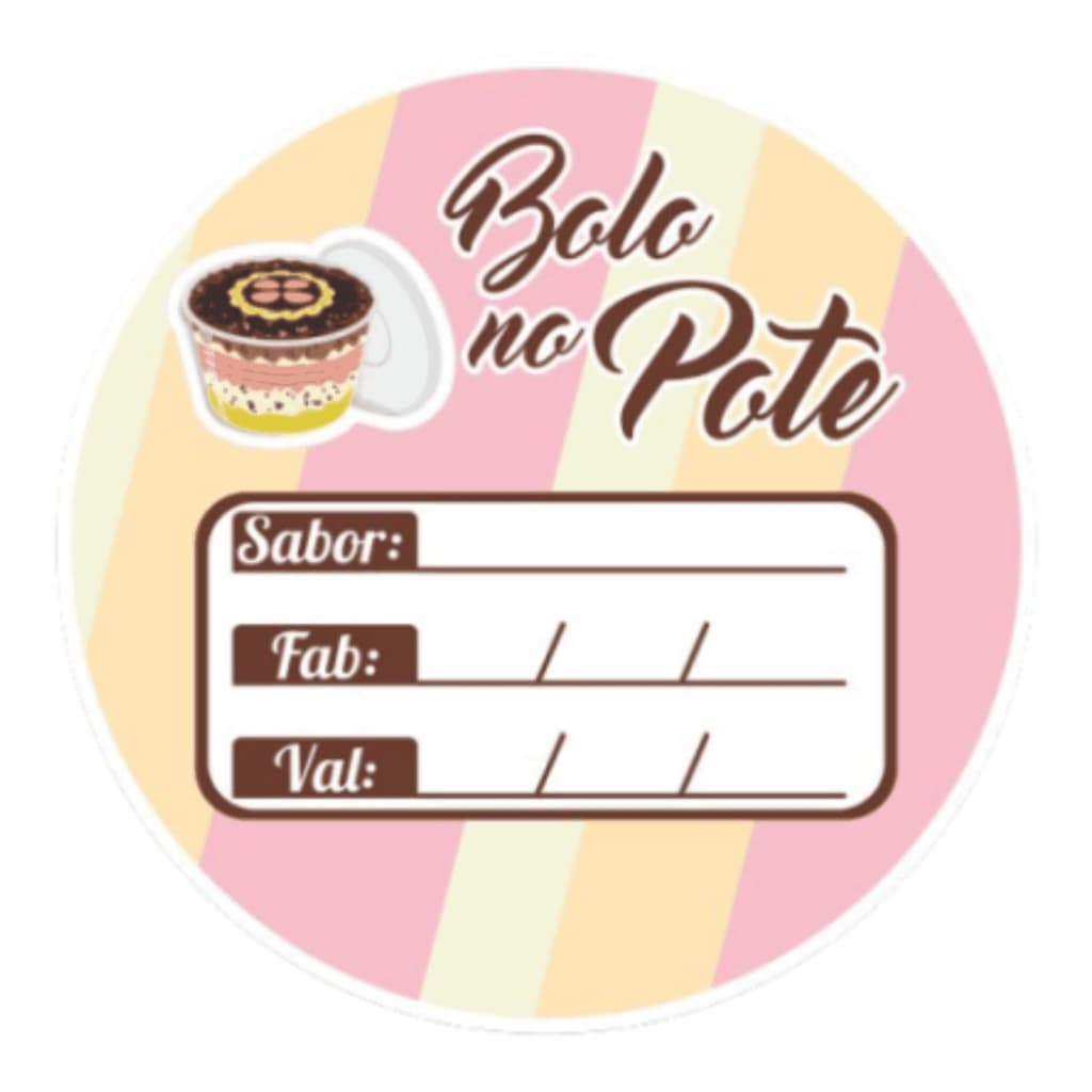 50 100 150 200 UNIDADES ADESIVO ETIQUETA TAG REDONDO 3,5 CM  BOLO DE POTE MODELO 2 A PROVA DE AGUA  AUTO ADESIVA UNIDADES PARA EMBAGENS CAIXAS SAQUINHO PAPEL TERMICO POTES E POTES DE GELADEIRA
