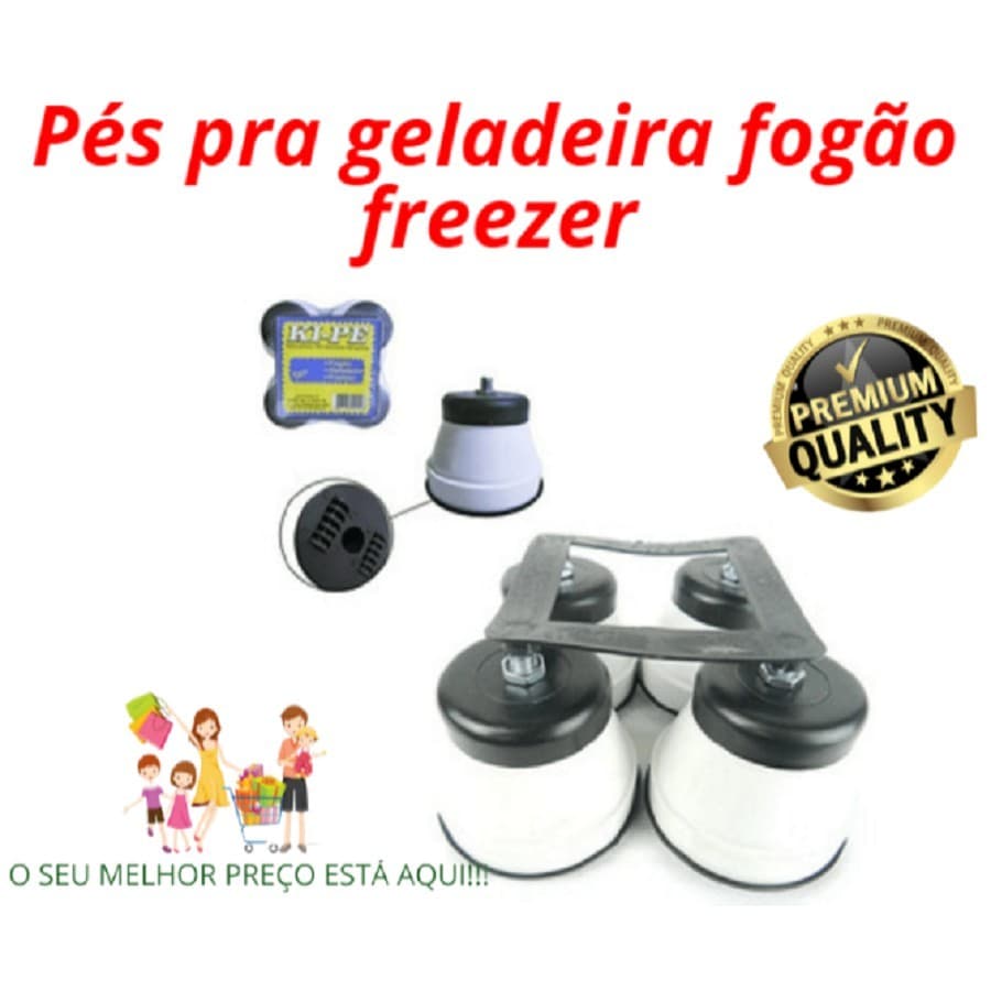 Kit 4 Pés De Geladeira Fogão Freezer Ki Pé Universal Branco Com Rodinhas - Oferta