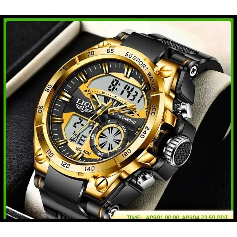 Relógio Lige  Robust Esportivo Militar  Black Gold