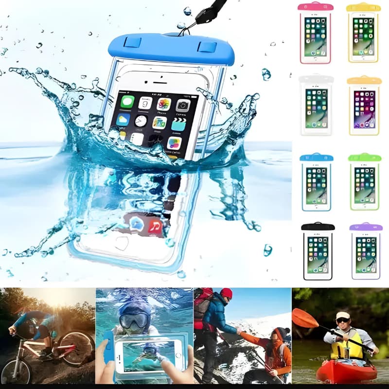 Capa Bolsa A Prova D'água Impermeável Universal Para Celular  na cor Azul