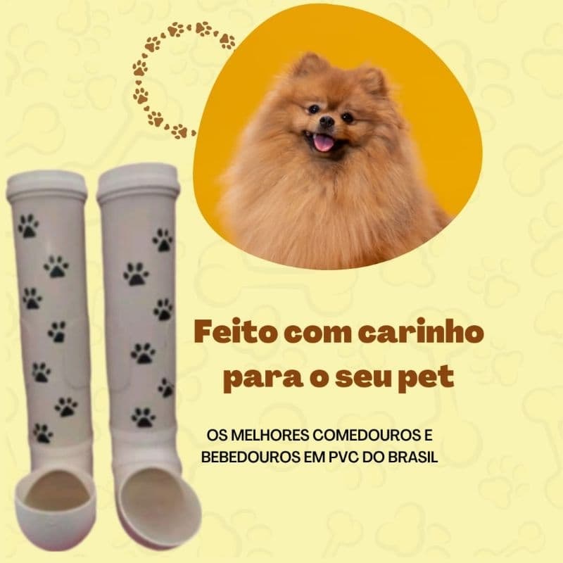Comedouro E Bebedouro Pet PVC Cachorros Gatos